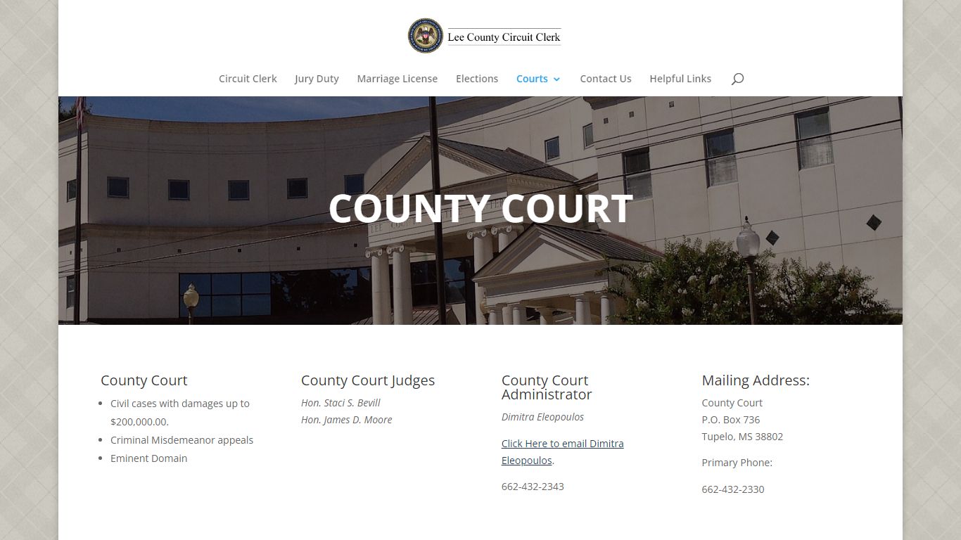 County Court - Lee County Circuit Clerk